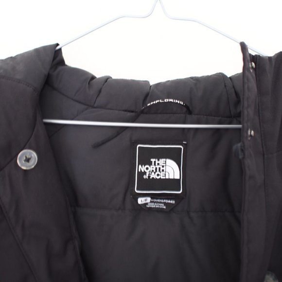 The North Face black double breasted down winter coat parka with hood - Picture 8 of 10